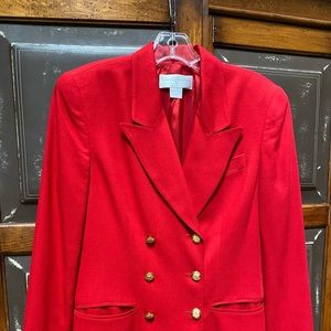 Liz Claiborne Petite Collection Red Linen Blazer